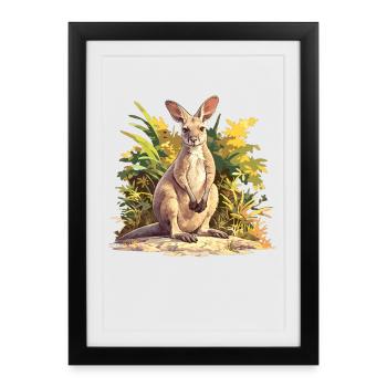 Wallabies Wallaby - Affiche encadrée (27 × 37 cm) - noir - Devant