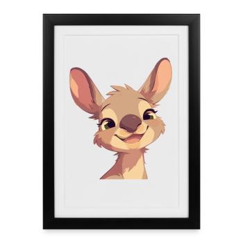 Wallabies Wallaby - Affiche encadrée (27 × 37 cm) - noir - Devant