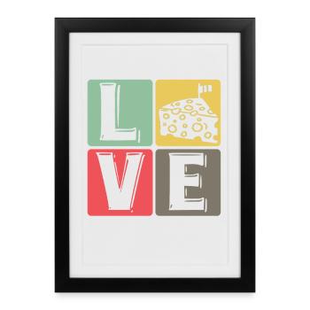 CheeseLove Pop Art Square - Framed poster (27 × 37 cm) - black - Front