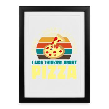 Pizza Dreamer Retro Motif - Framed poster (27 × 37 cm) - black - Front