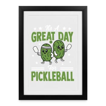 Pickles Pickleball Sport Paddleball Player - Framed poster (27 × 37 cm) - black - Front