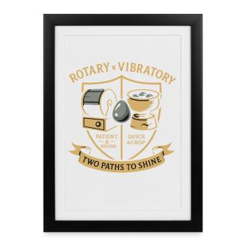 Rotary X Vibratory : deux façons de briller - Affiche encadrée (27 × 37 cm) - noir - Devant
