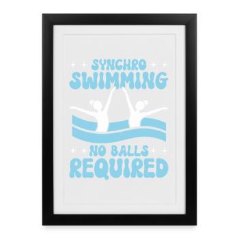 Natation synchronisée Natation artistique Sports nautiques - Affiche encadrée (27 × 37 cm) - noir - Devant