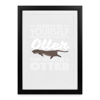Sea Otter Cartoon Gift - Framed poster (27 × 37 cm) - black - Front