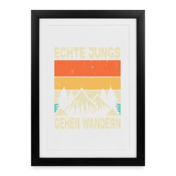 Hiking Sayings Hiker Hiking Outfits - Framed poster (27 × 37 cm) - black - Front