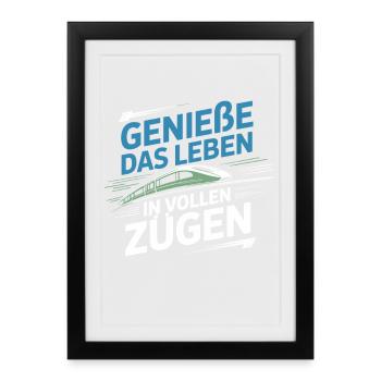 Railway Enjoy life to the fullest Railway - Framed poster (27 × 37 cm) - black - Front