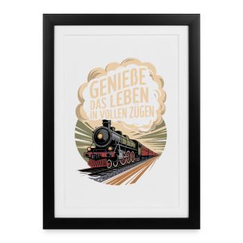Railway Enjoy life to the fullest Railway - Framed poster (27 × 37 cm) - black - Front