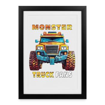 FANS DE MONSTER TRUCKS DE VOITURE - Affiche encadrée (27 × 37 cm) - noir - Devant
