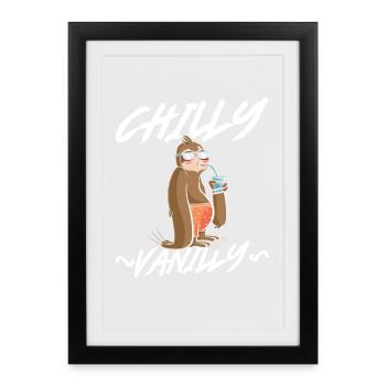 Chilly Vanilla Sloth - Framed poster (27 × 37 cm) - black - Front
