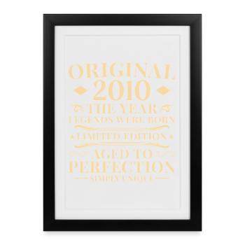 Original 2010 Vintage 16th Birthday - Framed poster (27 × 37 cm) - black - Front
