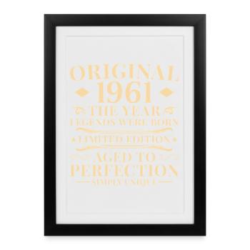 Original 1961 Vintage 65th Birthday - Framed poster (27 × 37 cm) - black - Front