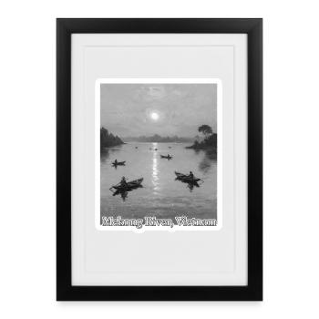 Mekong Moonlight by the River - Framed poster (27 × 37 cm) - black - Front