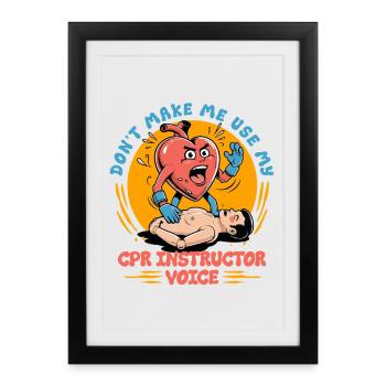 CPR instructor resuscitation emergency doctor - Framed poster (27 × 37 cm) - black - Front