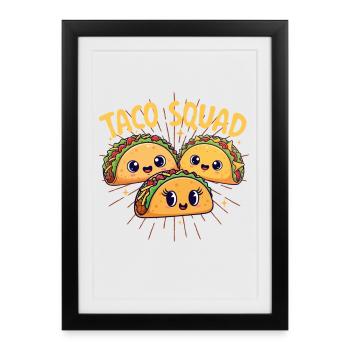 Taco Squad Funny Fiesta Group Vibes - Affiche encadrée (27 × 37 cm) - noir - Devant