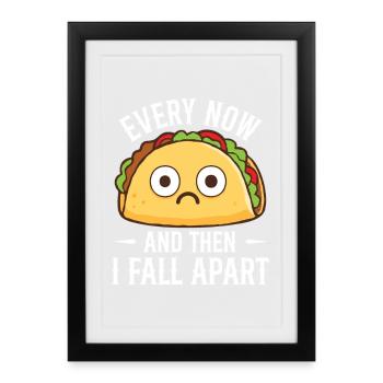 De temps en temps, je m’effondre Taco Joke - Affiche encadrée (27 × 37 cm) - noir - Devant