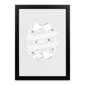 Passionate Skat Player Heart Spades Diamonds - Framed poster (27 × 37 cm) - black - Front