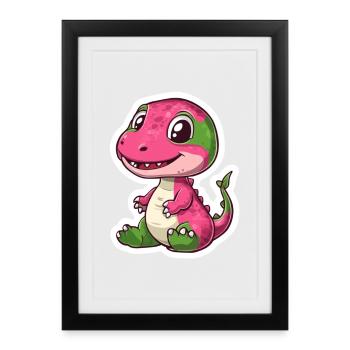 Dinosaure - Affiche encadrée (27 × 37 cm) - noir - Devant