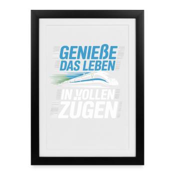Railway Enjoy life to the fullest Railway - Framed poster (27 × 37 cm) - black - Front