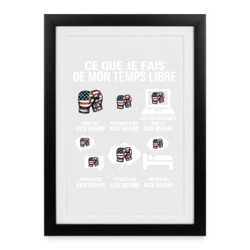 What I do in my free time American Boxing - Framed poster (27 × 37 cm) - black - Front