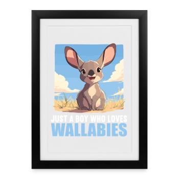 Wallabies Wallaby - Affiche encadrée (27 × 37 cm) - noir - Devant
