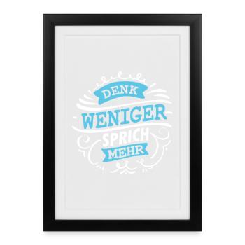 Think Less - Talk More Funny Saying Shirt - Affiche encadrée (27 × 37 cm) - noir - Devant