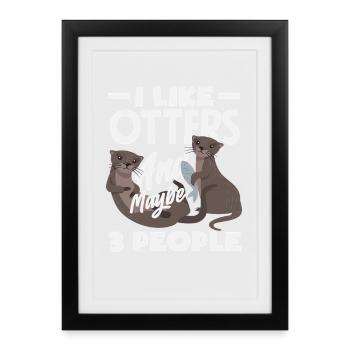 Sea Otter 3 persons - Framed poster (27 × 37 cm) - black - Front