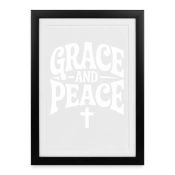 Grace And Peace Jesus Christian Faith - Framed poster (27 × 37 cm) - black - Front