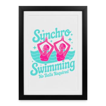 Natation synchronisée Natation artistique Sports nautiques - Affiche encadrée (27 × 37 cm) - noir - Devant