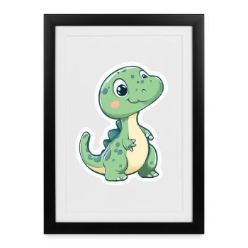 Dinosaure - Affiche encadrée (27 × 37 cm) - noir - Devant