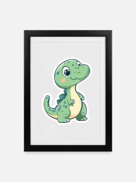Dinosaurier - Gerahmtes Poster (27 × 37 cm) - Schwarz