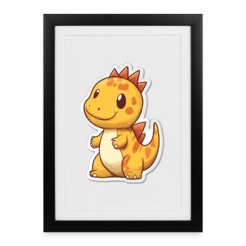 Dinosaure - Affiche encadrée (27 × 37 cm) - noir - Devant