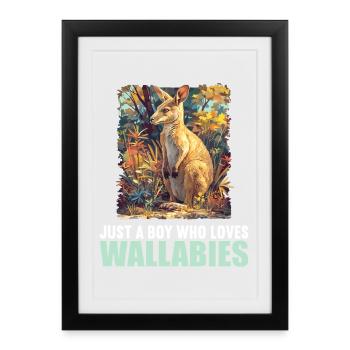 Wallabies Wallaby - Affiche encadrée (27 × 37 cm) - noir - Devant