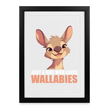 Wallabies Wallaby - Affiche encadrée (27 × 37 cm) - noir - Devant