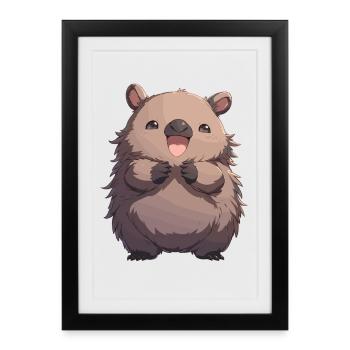 Wombats Wombat - Framed poster (27 × 37 cm) - black - Front