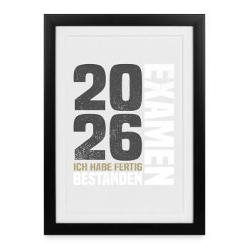 Exam passed 2026 - I'm done - Framed poster (27 × 37 cm) - black - Front