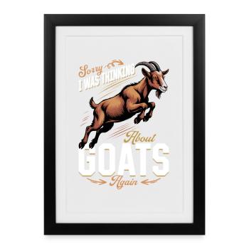 Funny Farm Animal Goat - Framed poster (27 × 37 cm) - black - Front