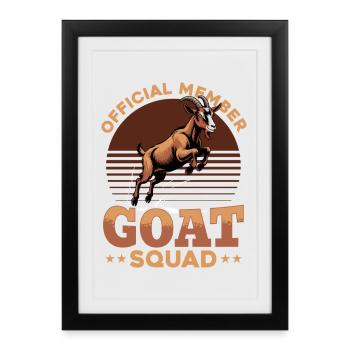 Drôle d’animal de la ferme chèvre - Affiche encadrée (27 × 37 cm) - noir - Devant