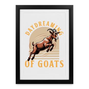 Drôle d’animal de la ferme chèvre - Affiche encadrée (27 × 37 cm) - noir - Devant
