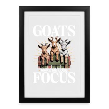 Funny Farm Animal Goat - Framed poster (27 × 37 cm) - black - Front