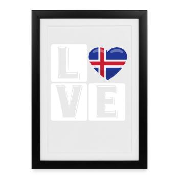 L Love Iceland Heart - Framed poster (27 × 37 cm) - black - Front
