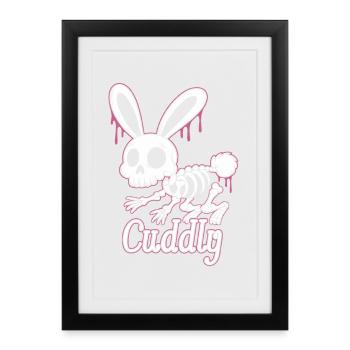Bone Bunny Cuddly Halloween Rabbit - Framed poster (27 × 37 cm) - black - Front