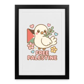 Palestine Libre - Free Palestine - Affiche encadrée (27 × 37 cm) - noir - Devant