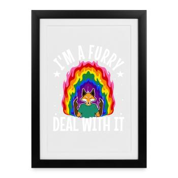 I'm A Furry Deal With It - Framed poster (27 × 37 cm) - black - Front