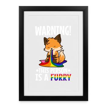 Warning This Person Is A Furry - Framed poster (27 × 37 cm) - black - Front