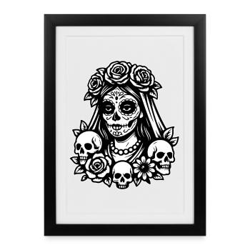 La Catrina - Affiche encadrée (27 × 37 cm) - noir - Devant