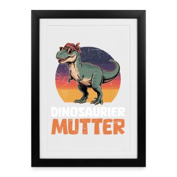 Future Maman DINOSAURE MOM Drôle - Affiche encadrée (27 × 37 cm) - noir - Devant