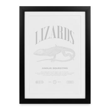 Cuban Knight Anole Reptile Keeper Lizard - Framed poster (27 × 37 cm) - black - Front