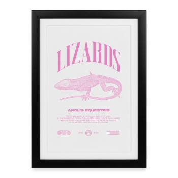 Cuban Knight Anole Reptile Keeper Lizard - Framed poster (27 × 37 cm) - black - Front