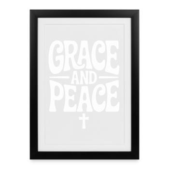 Grace And Peace Jesus Christian Faith - Framed poster (27 × 37 cm) - black - Front