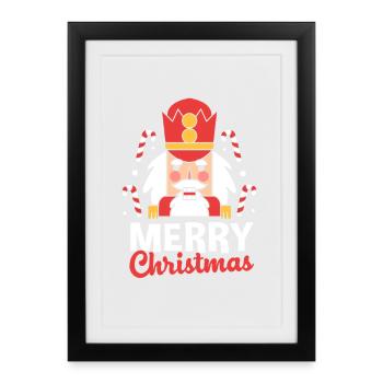Casse-noisette de Noël - Affiche encadrée (27 × 37 cm) - noir - Devant